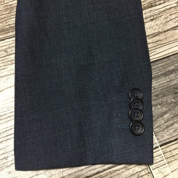 Banana Republic Tailored Slim Fit Plaid Blazer Men’s 42 Blue 2 Button - Picture 7 of 10